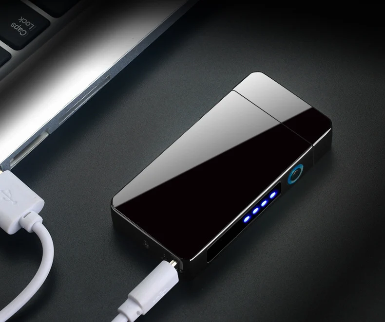 Плазменная usb-зажигалка с сенсорным переключателем, зажигалка для сигарет для курения, Электронная зажигалка с выгравированным именем, супертонкая зажигалка