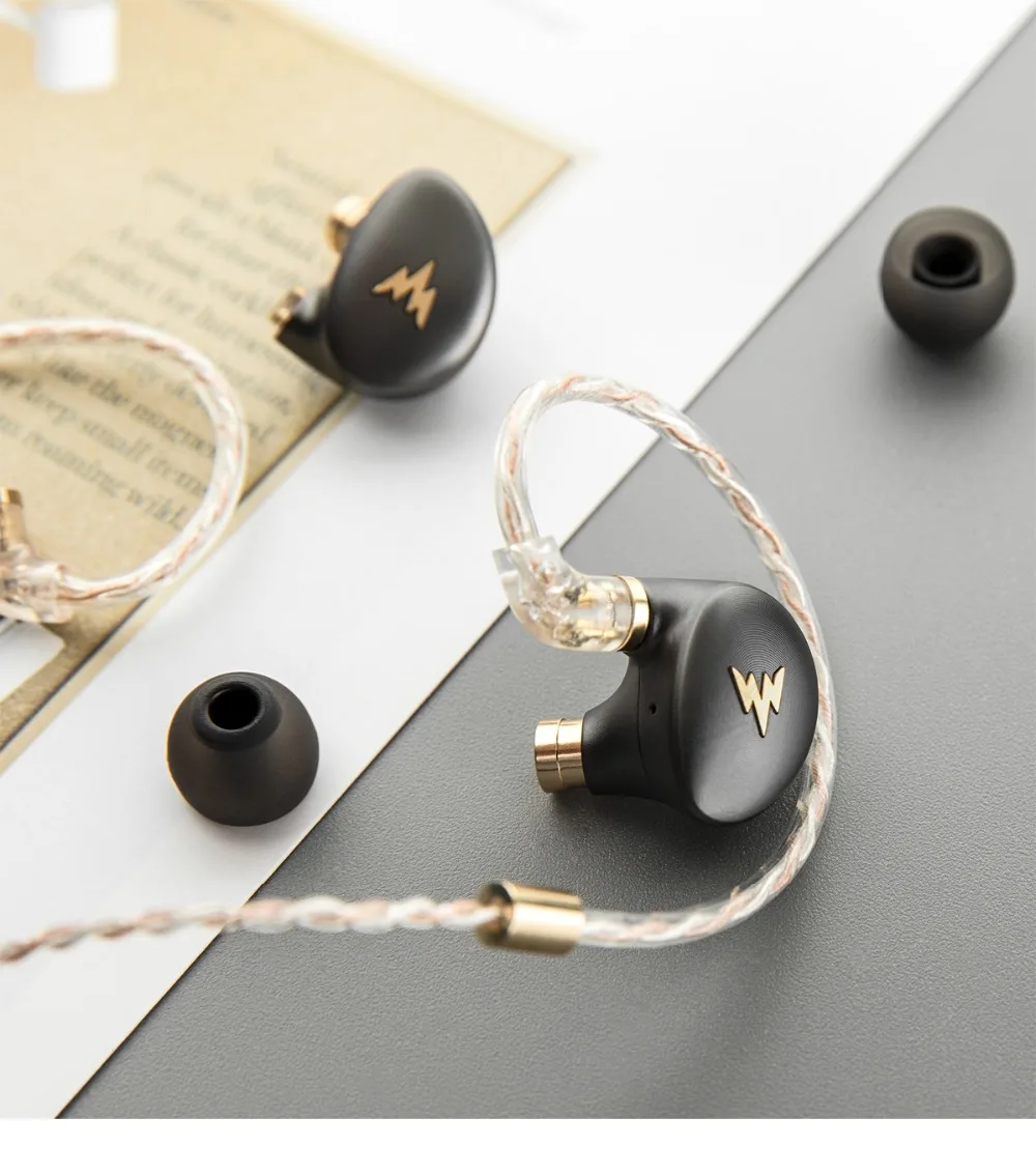 Whizzer A-HE03, гибридные Наушники Hi-Res с арматурным покрытием, Hi-Fi, басовые наушники, 2-контактный разъем, 3,5 мм, в ухо, мониторы, Hi-Fi наушники
