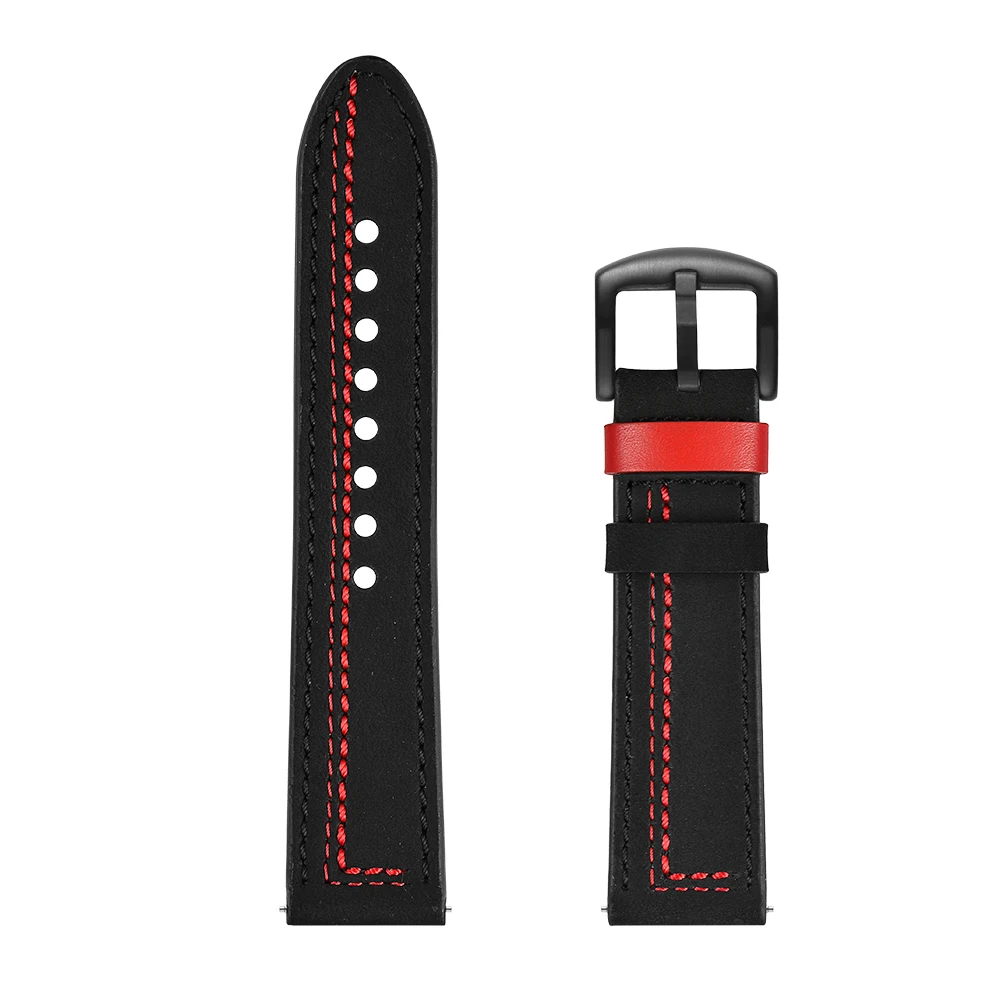 Ремешок UEBN кожаный для Huami Amazfit bip GTS & GTR 42 мм роскошный спортивный браслет наручных