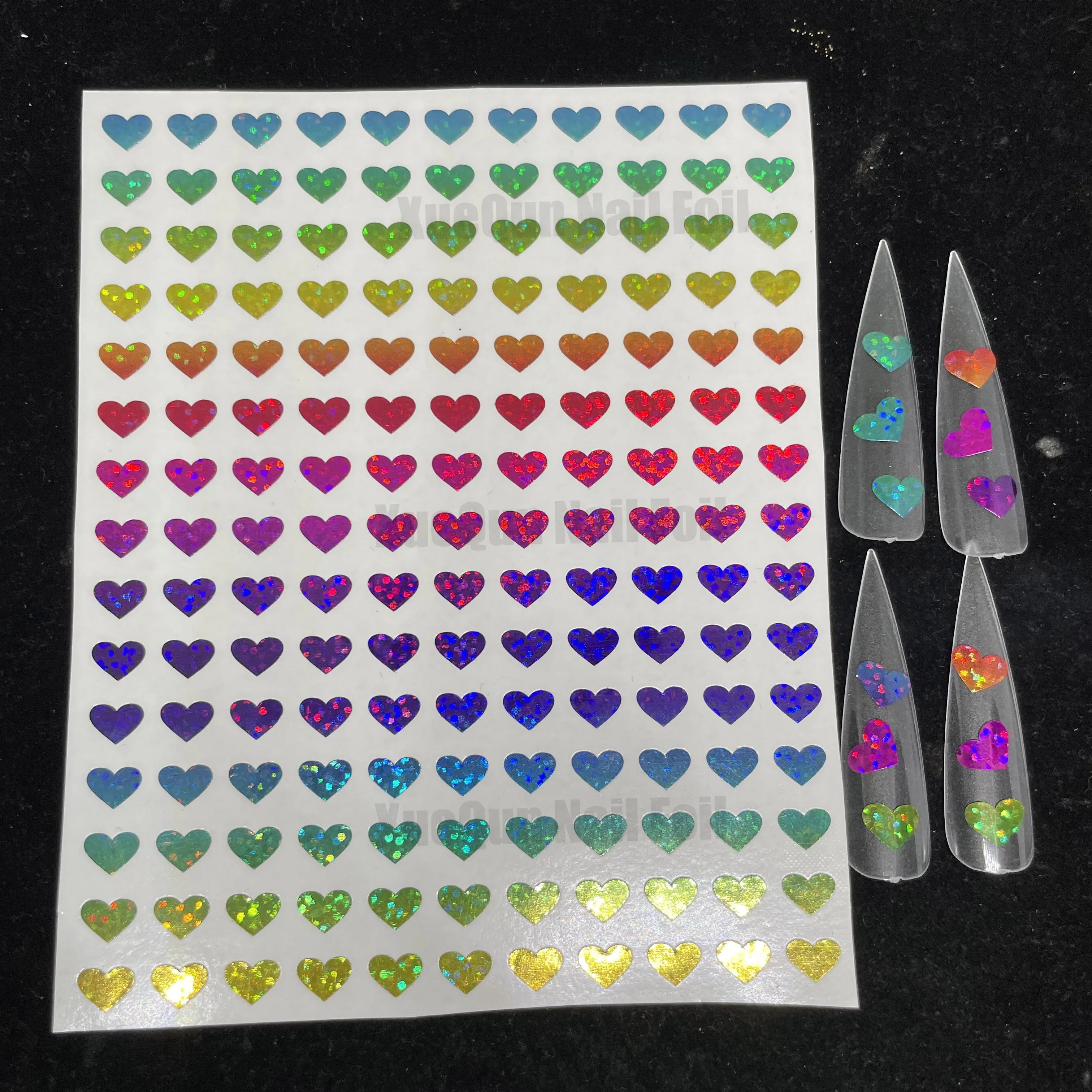 

5pcs XueQun Laser gradient love Nail Sticker