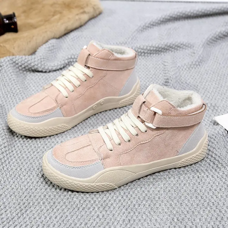 Сапоги Aleafalling женские зимние из нубука теплая Уличная обувь на шнуровке Короткие