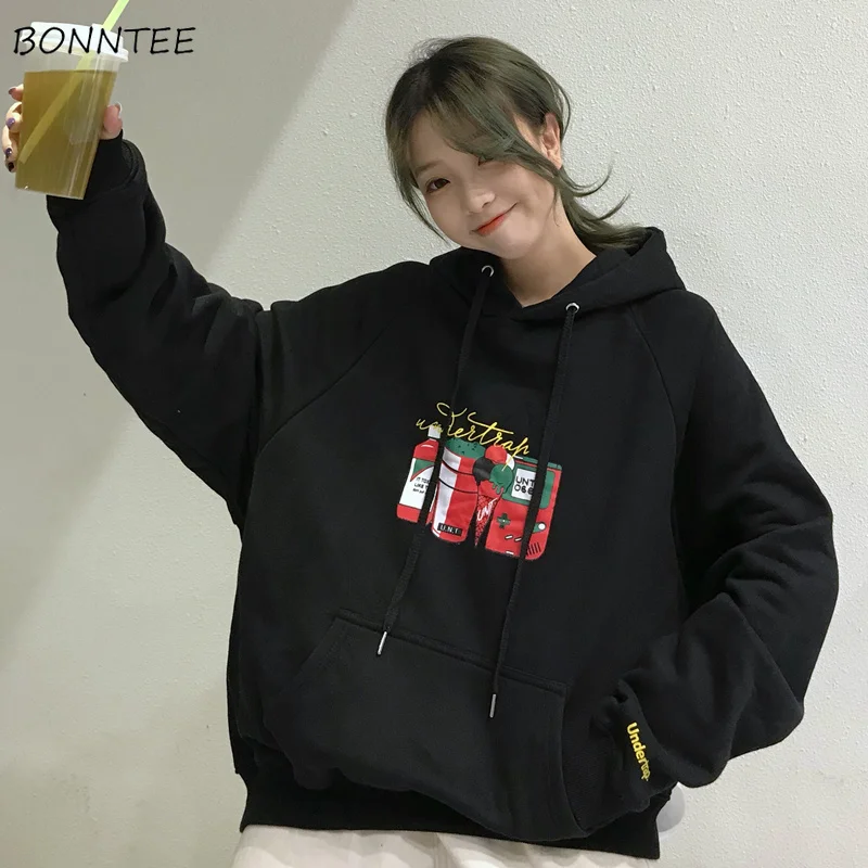 

Толстовки женские зимние 2020 Ulzzang плюс бархатные свободные милые утепленные Хлопковые женские пуловеры с принтом корейские женские толстов...