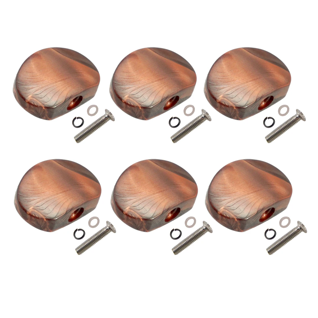 6 pcs halbkreis form elektrische gitarre tuning pegs kappe tuner maschine kopf ersatz tasten knöpfe kaffee free global shipping
