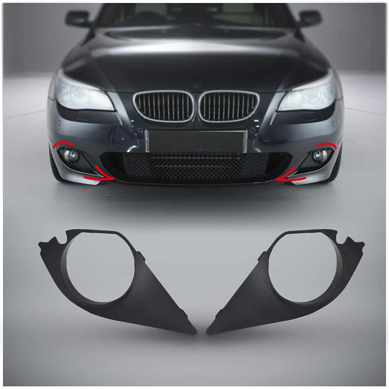 2X переднего бампера Туман светильник решетка рамка Накладка для BMW E60 E61 М Спорт 2004