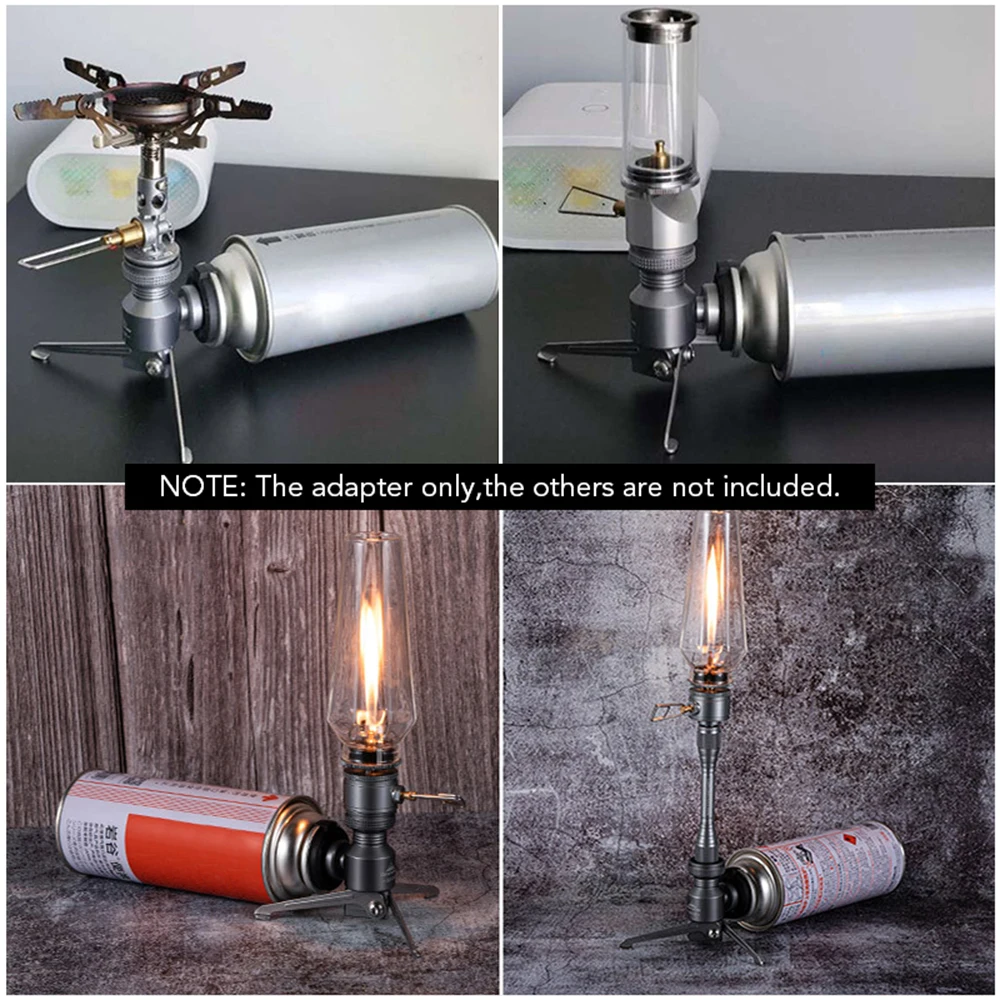 

Outdoor Tripod Butane Canister Adapter Collapsible Gas Stove Connector Gas Lamp Tank Stand Connector Accessories