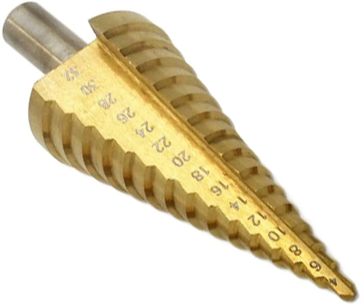 Спиральные ступенчатые сверла из быстрорежущей стали с титановым покрытием