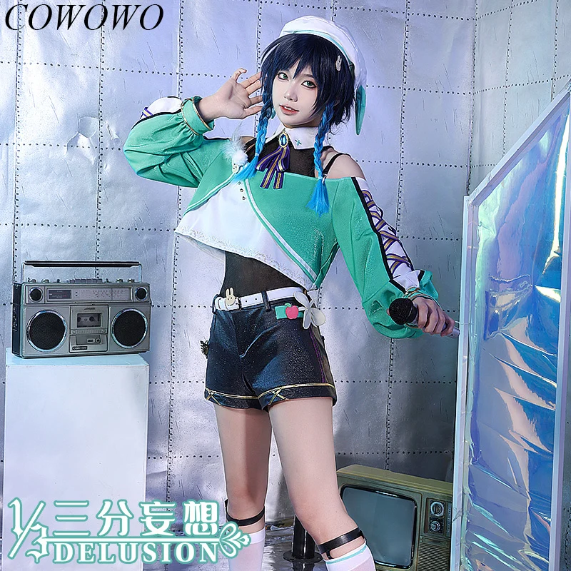 

COWOWO Anime! Genshin Impact Venti The Birthday Band Game Suit Sweet Lovely Uniform Cosplay Costume Halloween Party Outfit Women