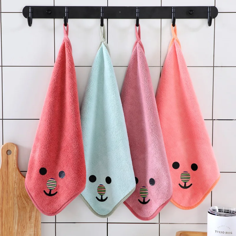 35*35 см Новое Коралловое флисовое подвесное полотенце домашнее кухонное для мытья