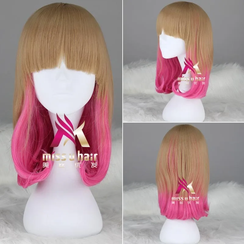 

Hot Short Bob Wig With 2 Claw Ponytail Hair Extension brown Pink Ombre Synthetic Hair Cosplay Lolita Wig For Women HeatResistant