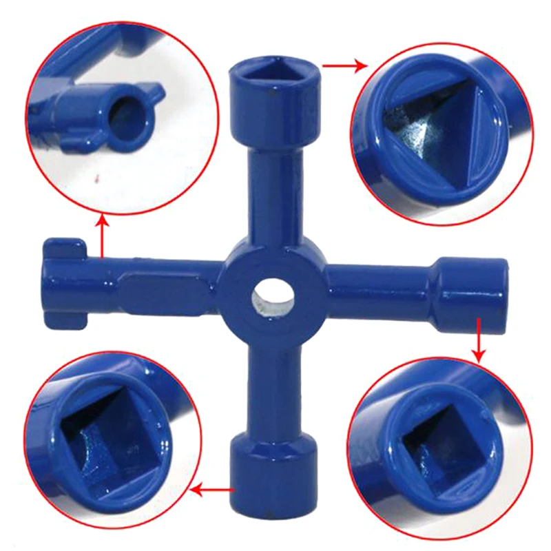 

4-Way Multi-Functional Key for Electric Water Gas Meter Box Opening Key