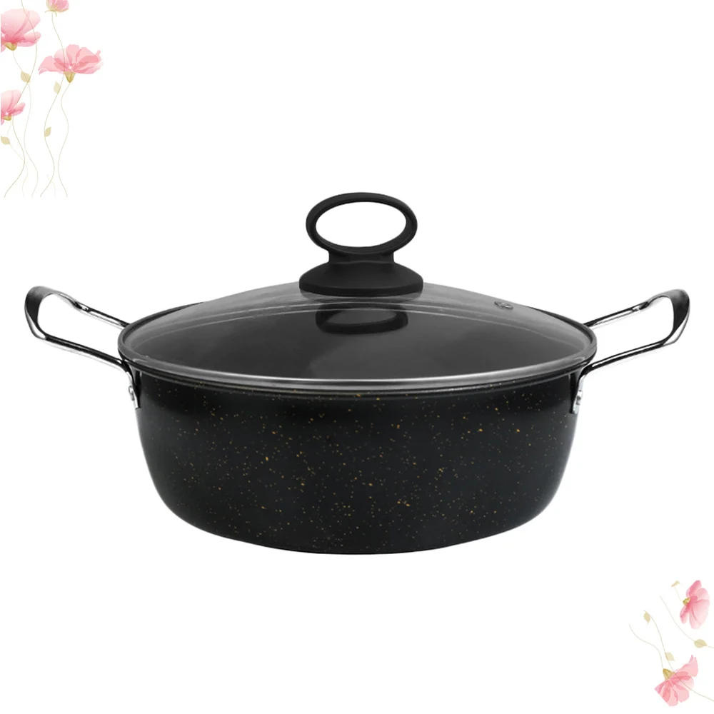 Black Delicate Maifan Stone Pot Multi-function Cooking Instant Noodle Two Handle Soup for Home Kitchen Restaurant | Дом и сад