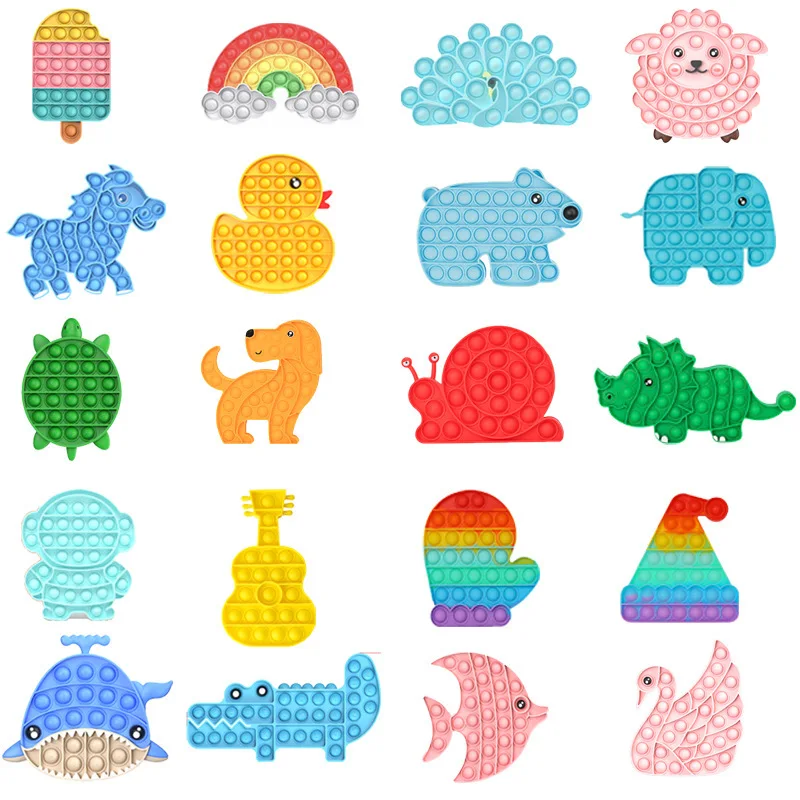 Сжимаемая силиконовая игрушка-Спиннер из козы Радужная пузырьковая игрушка