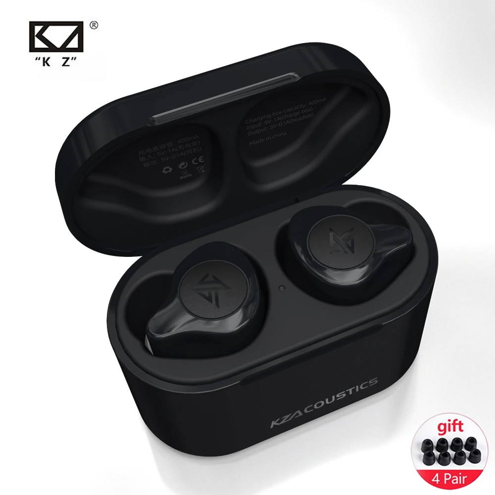 KZ S2 беспроводные TWS наушники Bluetooth v5.0 гибридные 1DD 1BA Игровые сенсорное управление