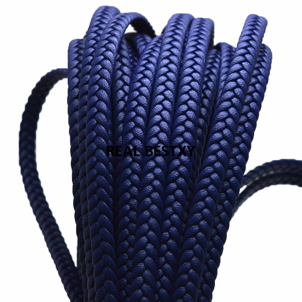 10 м/лот около 7*3 мм синий кожаный шнур браслет изготовление ювелирных изделий