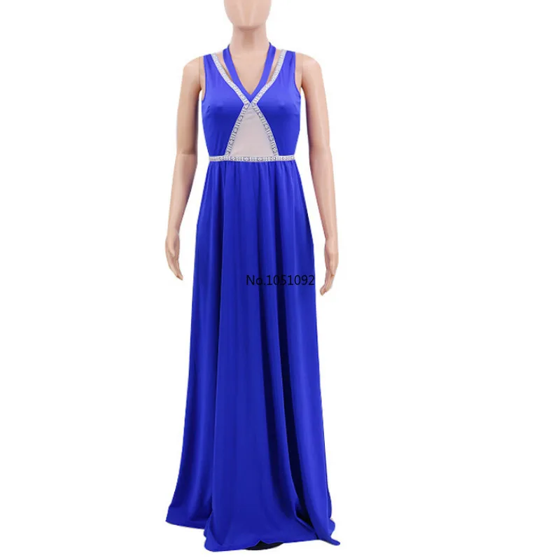 Вечерние женские платья сексуальные с лямкой на шее без рукавов стразы