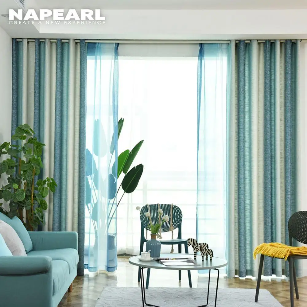 Разноцветные шторы NAPEARL в полоску тканевые занавески для спальни затемненные из