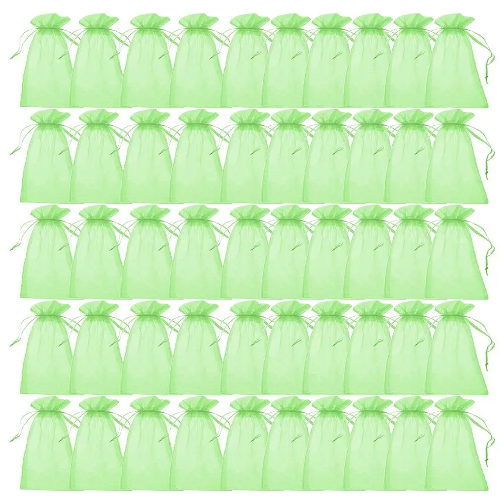 

50PCS Protective Grape Bag Fruit Protection With Nylon Drawstring Protect Breeding Mesh Bag Anti-Bird Against Insect Pouch