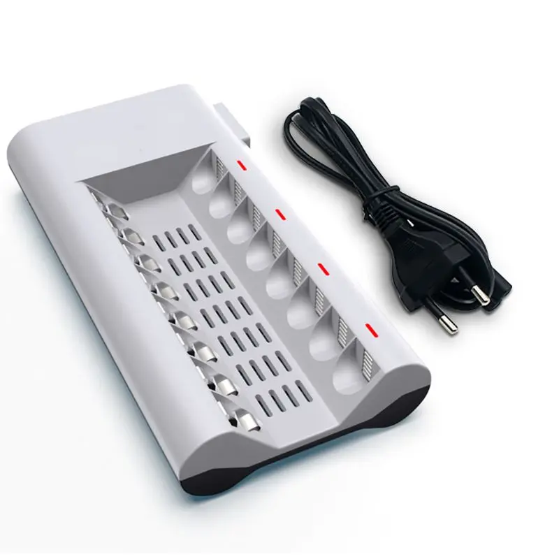 Умное интеллектуальное зарядное устройство с 8 слотами быстрая зарядка