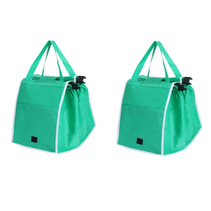 2pcs 2 шт./компл. Экологичные складные многоразовые сумки для похода по магазин сумки из натуральной кожи супермаркет утепленные тележка для покупок сумки Портативный Бакалея магазин сумок - Цвет: 2pcs