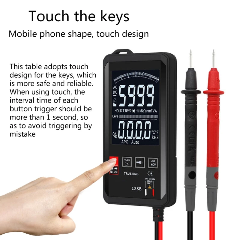 

Digital Multimeter Smart Touch Screen DC Analog Bar True RMS Tester Transistor Capacitor NCV Testers Meter