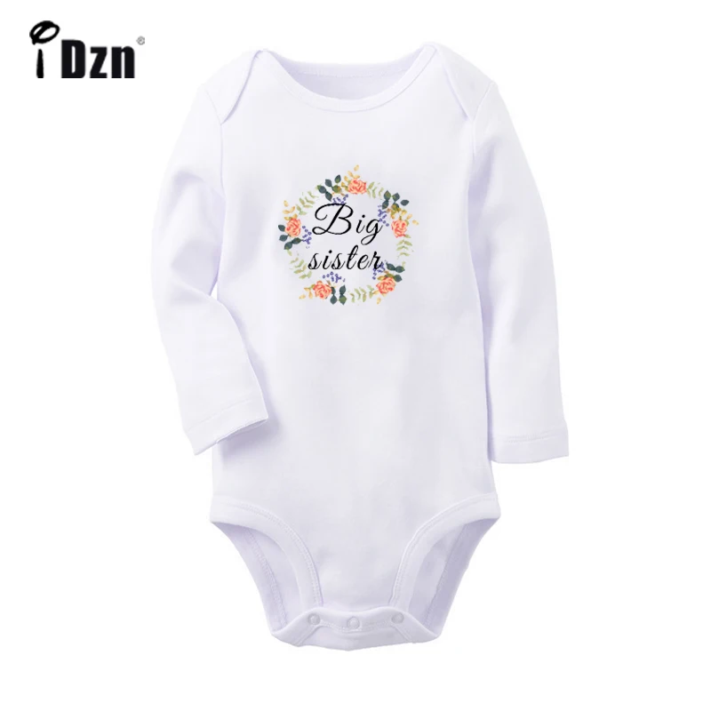 Flower Big Sister Cute Boy Brother Newborn Baby Bodysuit Toddler Long Sleeve Onesies Jumpsuit Cotton Clothes Christmas Gift |
