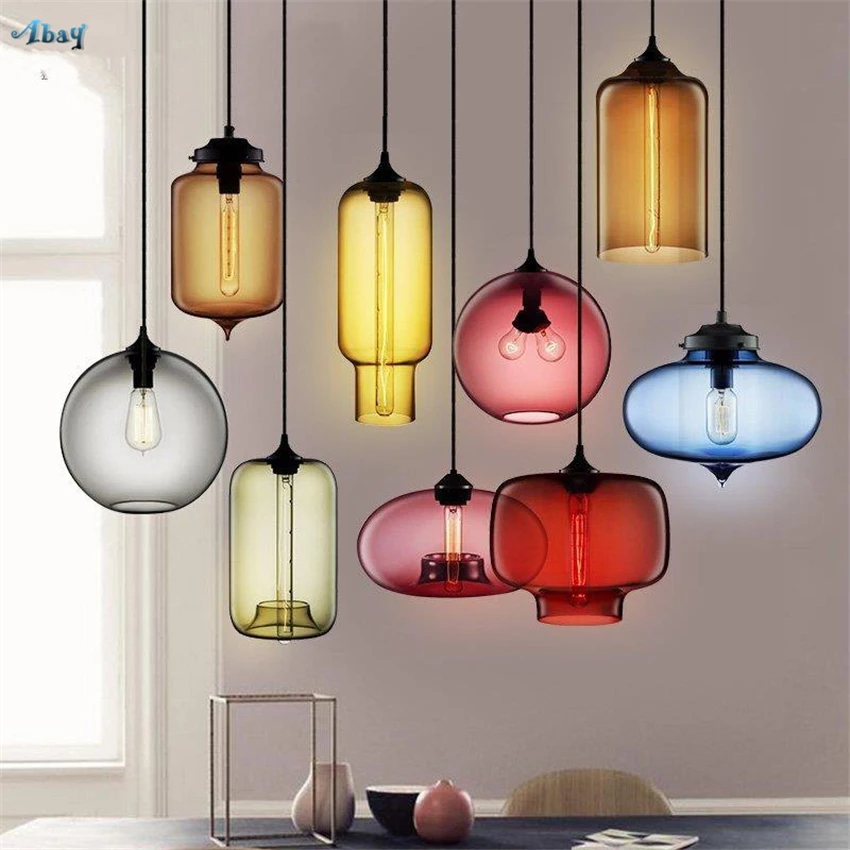 Современные стеклянные подвесные светильники в скандинавском стиле для