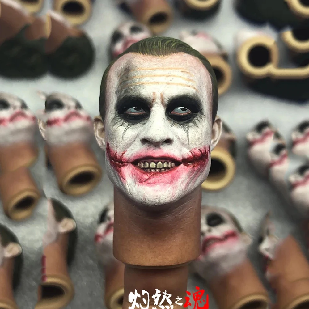 

1/6 Scale Smile Head Version Joker Heath Ledger Head Sculpt Bank Robber for 12'' Body In Stock