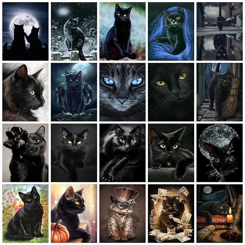 

DIY 5D full diamond round square water diamond cat animal painting embroidery home decoration handmade gift diamond painting