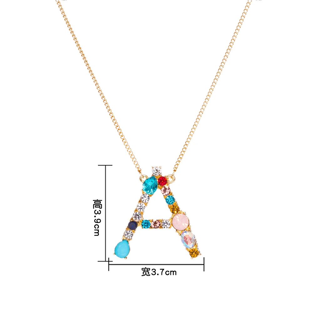 Горячая Распродажа новинка 26 букв модное цветное золотое ожерелье микро зажим CZ