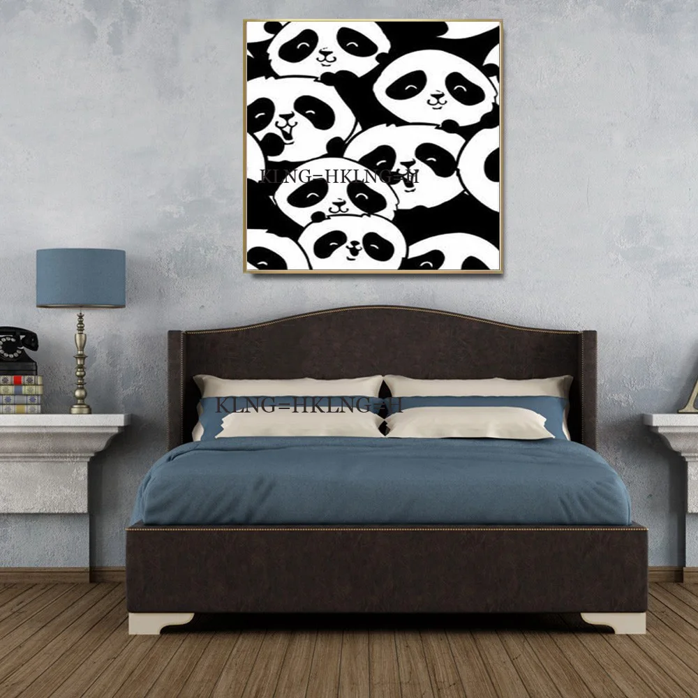 

Hand-painted panda animal paintings lovely panda oil painting art painting home decoration modern abstract the lobby hotel