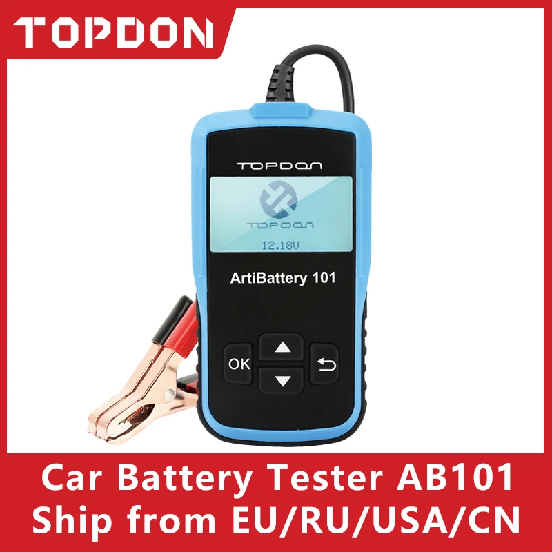 Тестер автомобильного аккумулятора TOPDON AB101 диагностический прибор для проверки