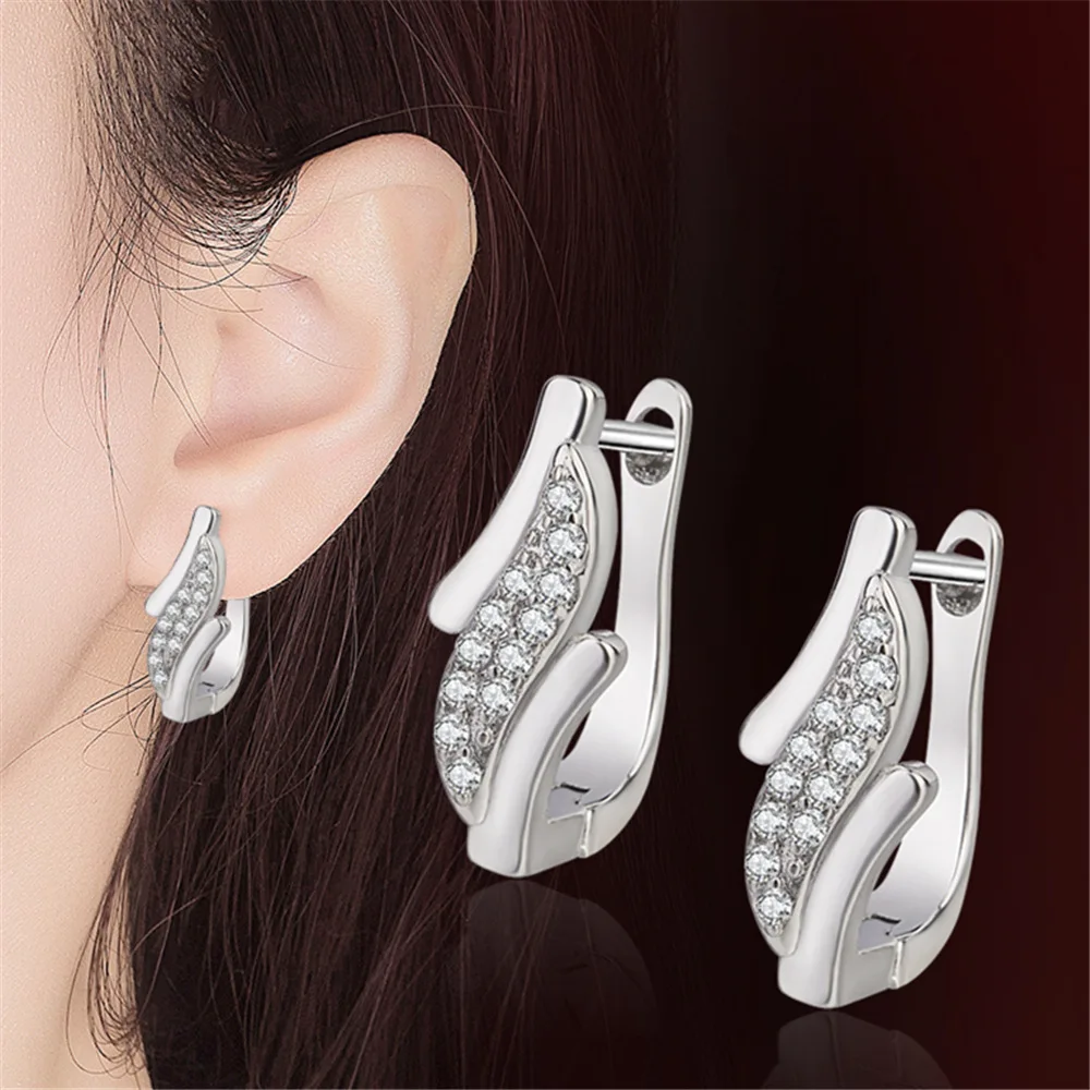 

Женские серьги-кольца с кристаллами, серебро 925 пробы