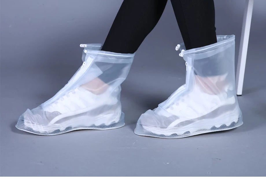 1 Pair Of PVC Waterproof Shoe Covers Reusable Overshoe Thickening Unisex Non-slip Rain Boots Set Fishing Waterproof Rain Boots