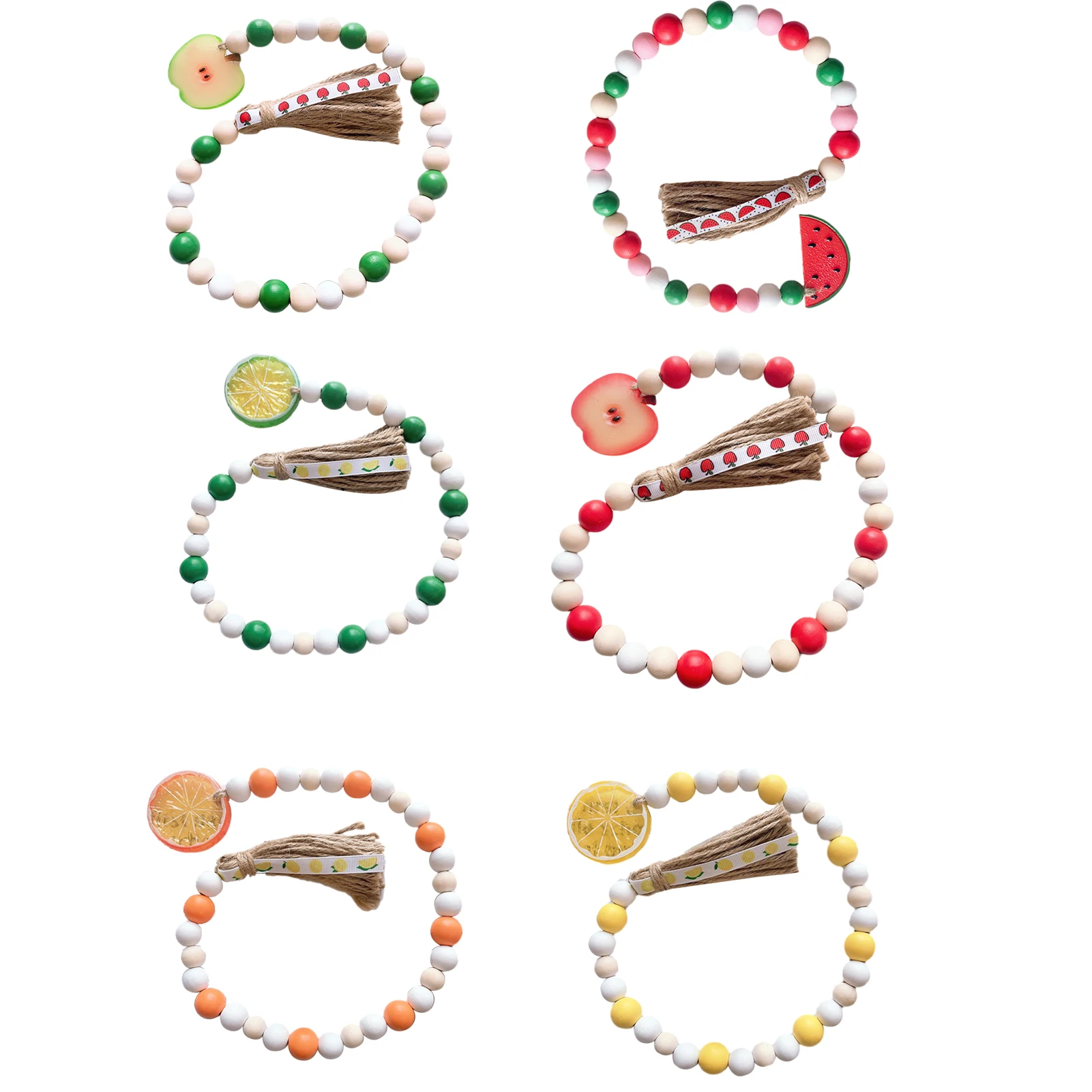 Деревянная гирлянда из бусин в скандинавском стиле домашний декор с кисточками