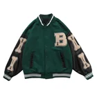 Куртка мужская в стиле хип-хоп Furry Bone, пэчворк, куртка в стиле колор блок, уличная одежда в стиле s, Бомбер, бейсбольное пальто унисекс, 2021