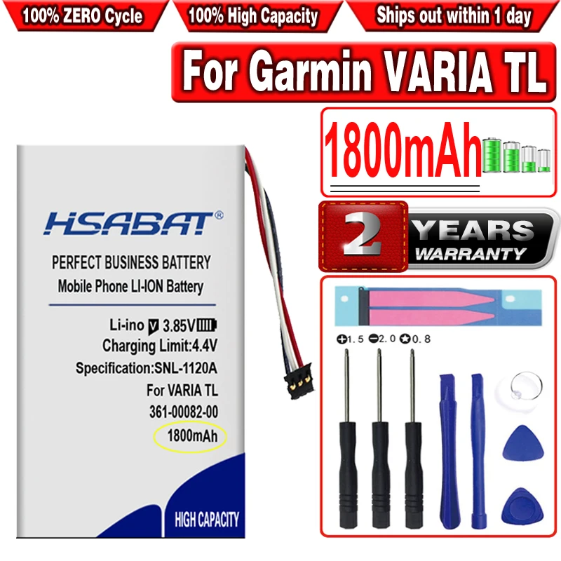 

HSABAT 1800mAh 361-00082-00 GPS Аккумулятор для Garmin VARIA TL