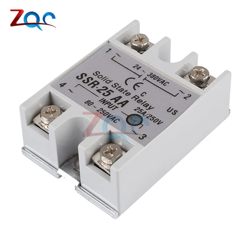 SSR-25AA Твердотельные реле SSR-10AA SSR-25AA SSR-40AA 10A 25A 40A AC Управление генератор импульсов 80-250VAC для 24-380VAC SSR 10AA 25AA 40AA теплоотвод - Габаритные размеры: SSR-25AA