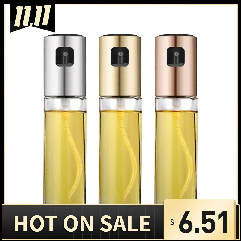 Оливковый смазчик для кухни бутылка-спрей с насосом из стекла, непротекаемый диспенсер с капельницей для ББК и приготовления пищи.