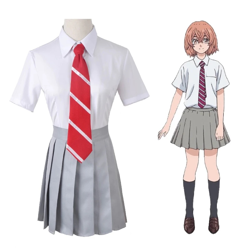 

Anime Tokyo Revengers Tachibana Hyuga Cosplay Costume Dress Wig Full Set Uniform School JK For Women Performance Halloween Party