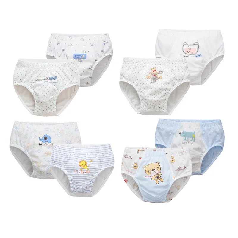 

1 шт., мягкие хлопковые трусики для мальчиков детское нижнее белье с рисунком трусы случайного цвета для детей 1-10 лет
