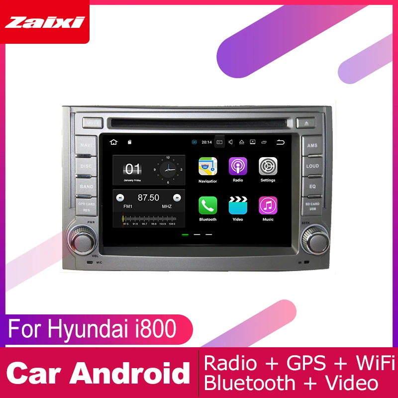 ZaiXi для Hyundai i800 2007 2008 2009 2010 2011 2012 2013 2014 автомобильный Android Мультимедиа Радио CD DVD