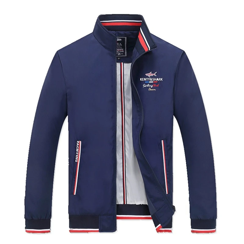 

2020 Fashion Hot New Shark Brand Business Casual Zipper Male Outwear Autumn Winter Long Sleeve Coat Warm Mens Jacket Size M-4XL