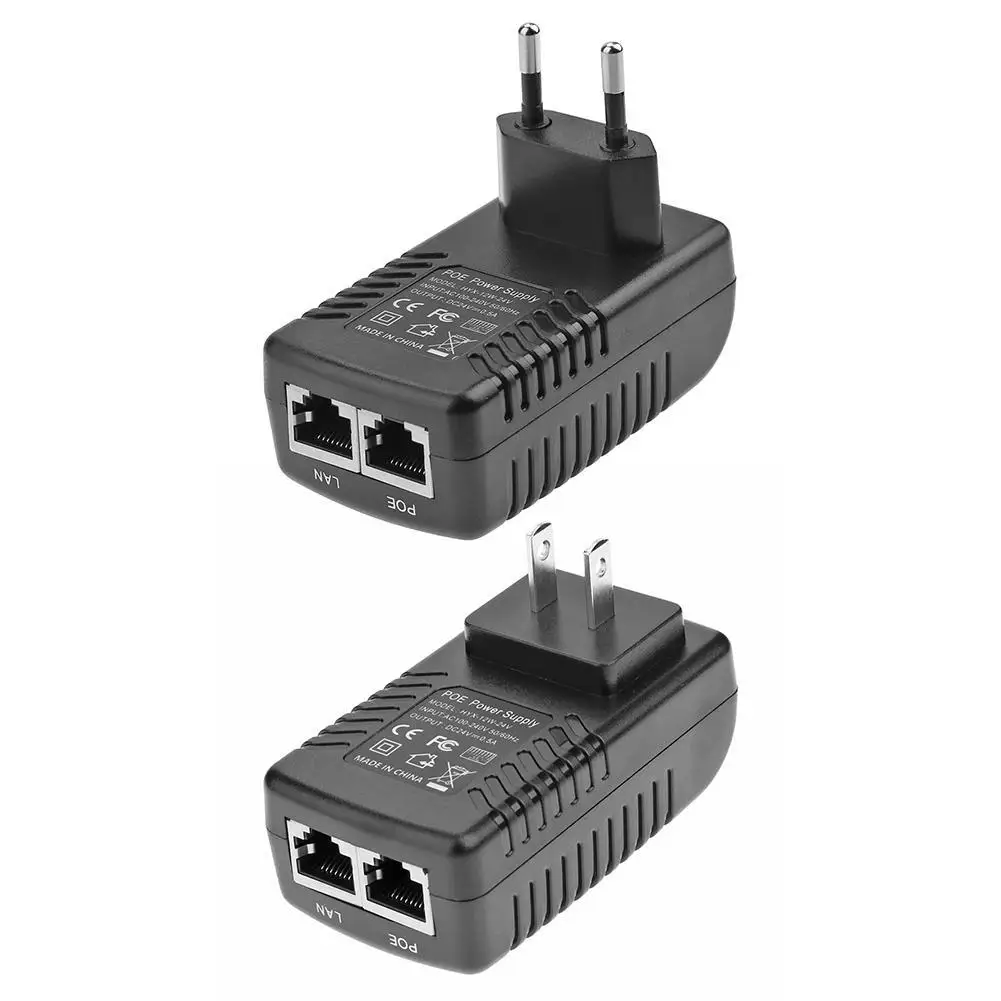 24V 0.5A 12W Настенный разъем POE инжектор Ethernet адаптер IP телефон камера переключатель |