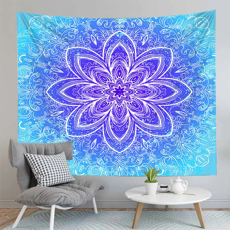

Mandala Print Wall Tapestry Polyester Fabric Home Decor Indian Yoga Mat Carpets Hanging Big Blanket