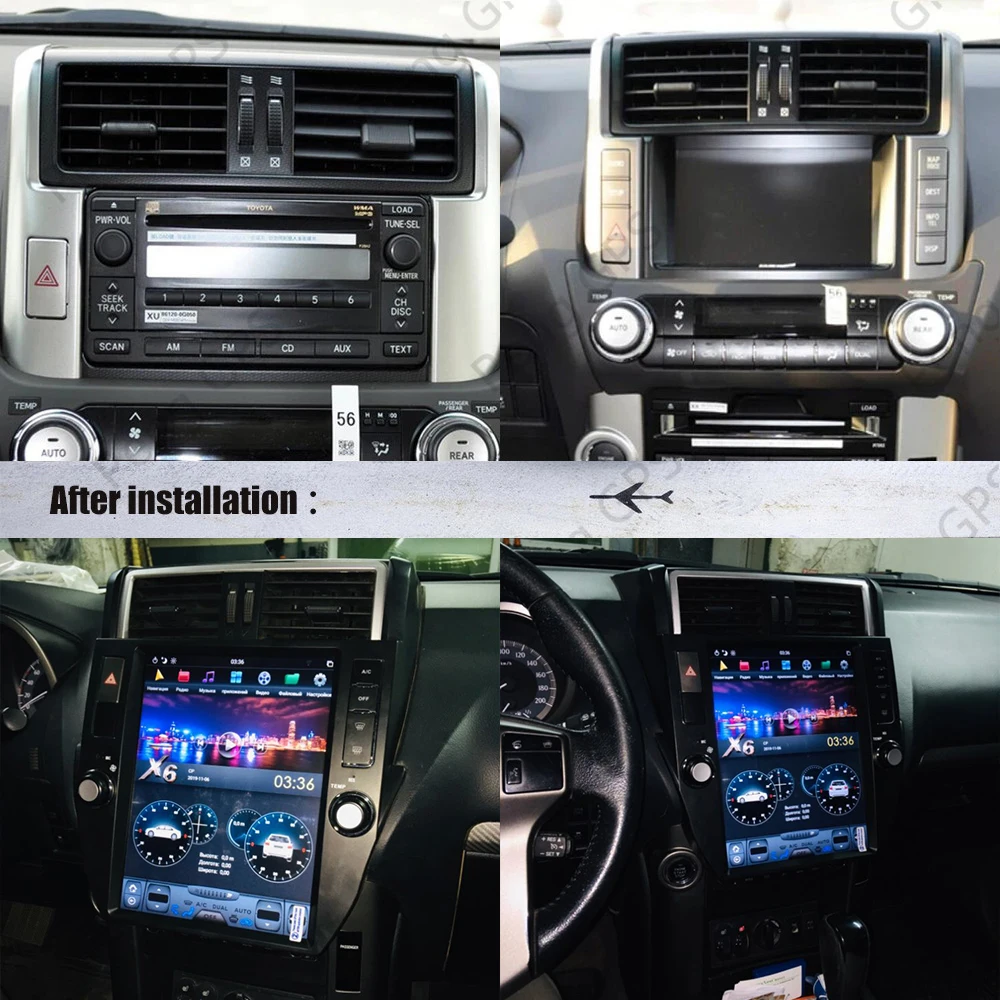 Автомобильный мультимедийный плеер магнитола с GPS Навигатором PX6 для TOYOTA Land Cruiser