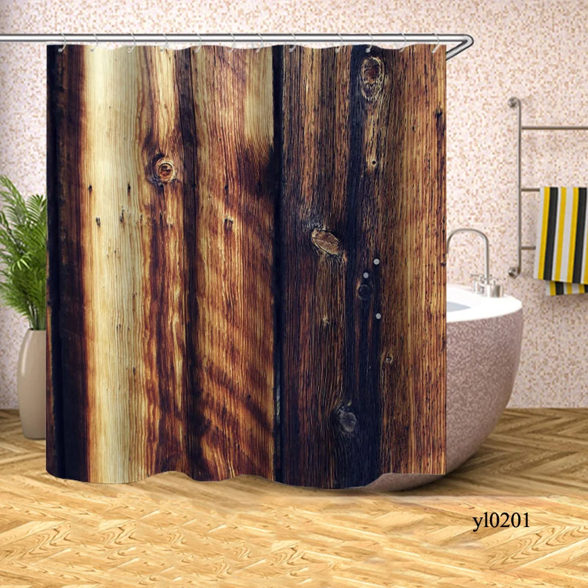 Pattern 9 3D занавеска для душа в ванную, Деревянный Рисунок кирпича, водонепроницаемая занавеска для ванной, занавеска для ванны, крышка для купания, большой широкий 12 крючков - Цвет: Pattern 9