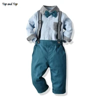 top and top new fashion 2020 toddler boys clothes set kids long sleeve stars shirt topsoveralls outfit boys luxury clothing