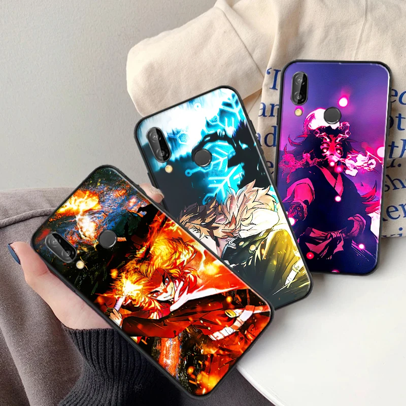 

Cartoon Japan Anime Demon Slayer Case For Huawei P Smart Z 2019 2021 P20 P30 Lite P40 P40 Lite Pro Kimetsu No Yaiba TPU Cover