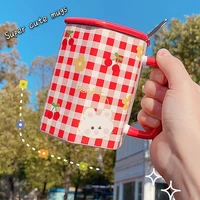 mug coffee likable new style ceramic with cover spoon domestic niche characteristic advanced original extra heavy large capacity