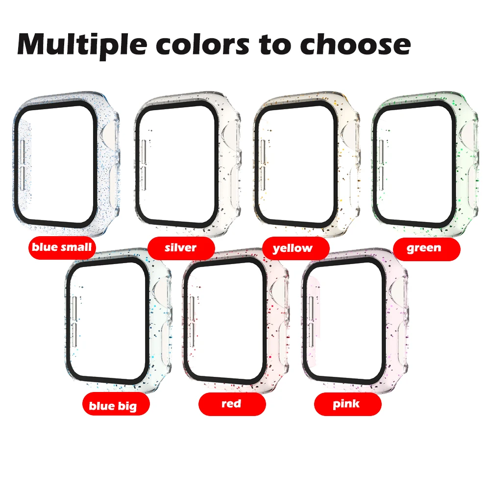 Full cover for Apple Watch series 5 4 3 2case transparent bumper hard frame case with glass film iWatch 4screen protector | Наручные часы